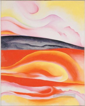 Stries rouge jaune et noir Georgia Okeeffe American modernism Precisionism Oil Paintings